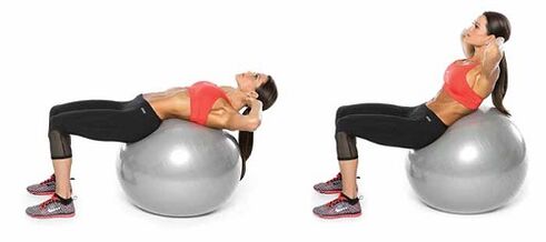 Torcer unha fitball para perder peso no estómago e nos costados